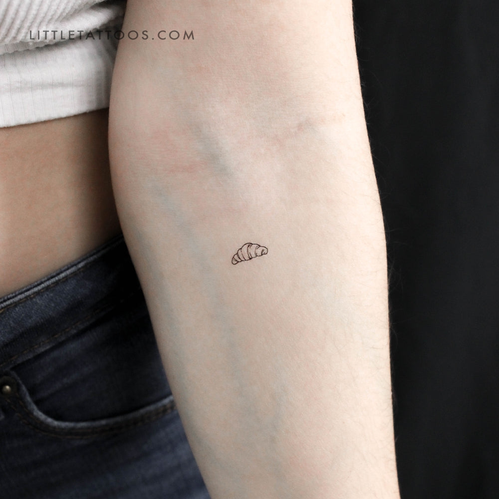 Tiny Croissant Temporary Tattoo - Set of 3