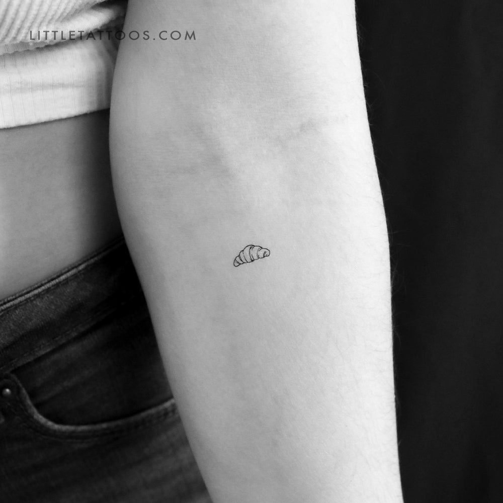 Tiny Croissant Temporary Tattoo - Set of 3