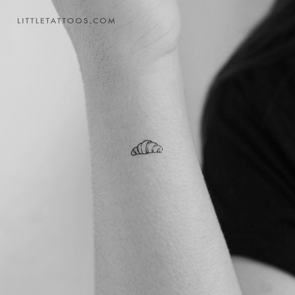 Tiny Croissant Temporary Tattoo - Set of 3
