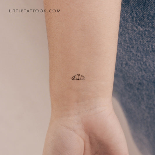 Tiny Croissant Temporary Tattoo - Set of 3