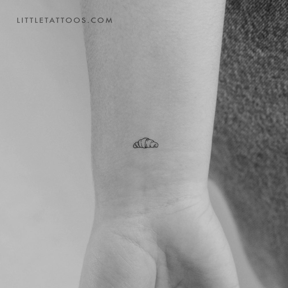 Tiny Croissant Temporary Tattoo - Set of 3