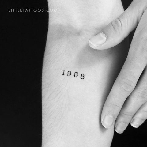 1958 Birth Year Temporary Tattoo - Set of 3