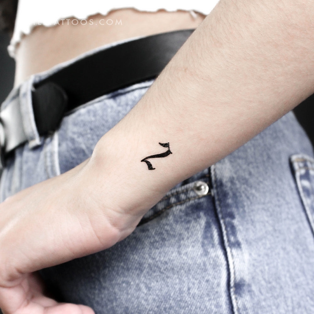 Gothic Number 2 Temporary Tattoo - Set of 3