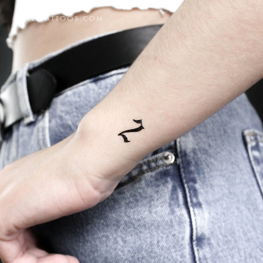 Gothic Number 2 Temporary Tattoo - Set of 3