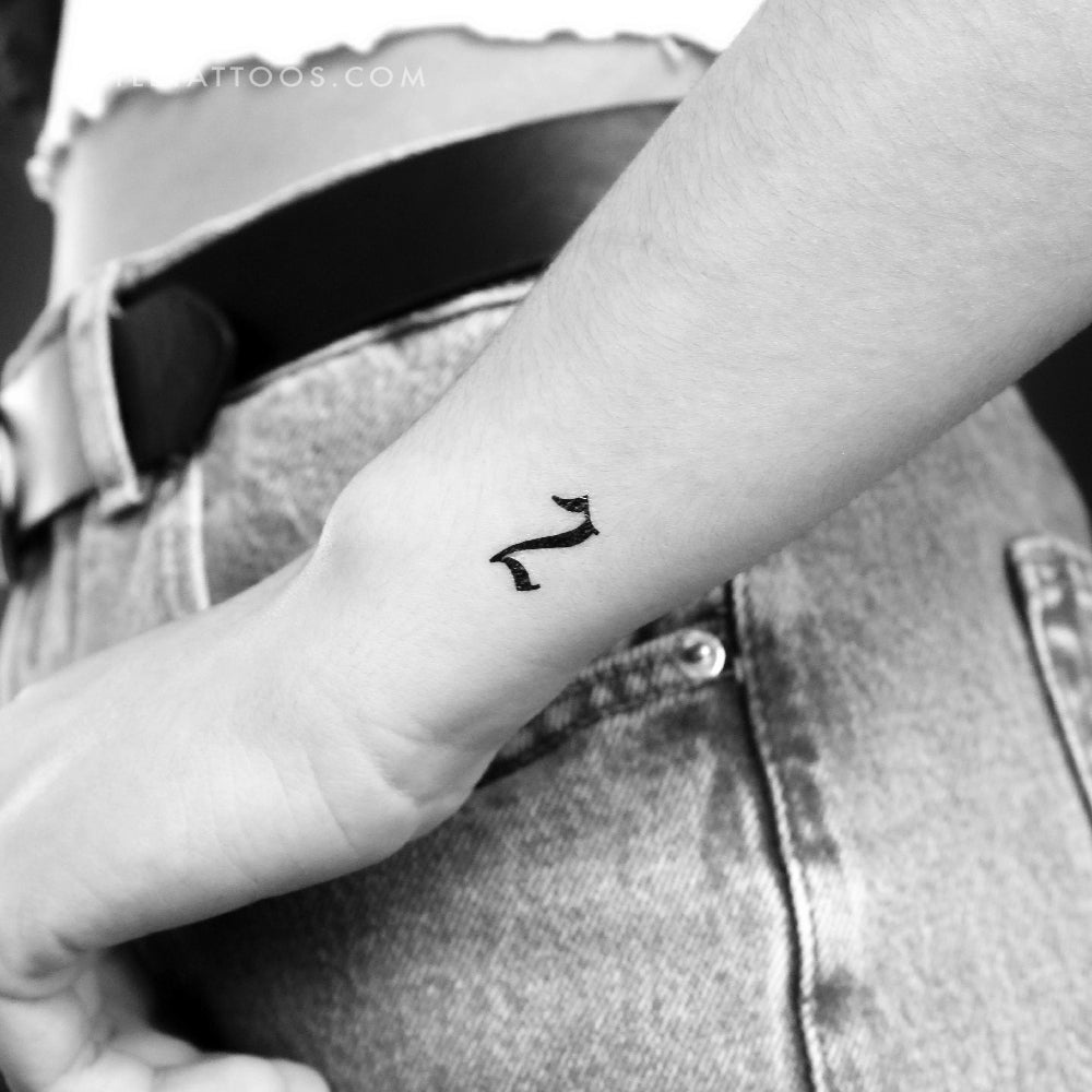 Gothic Number 2 Temporary Tattoo - Set of 3