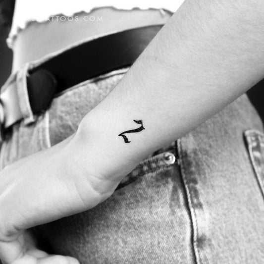 Gothic Number 2 Temporary Tattoo - Set of 3