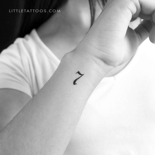 Gothic Number 7 Temporary Tattoo - Set of 3