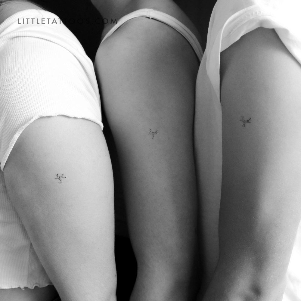 Tatuaje temporal de 3 hermanos a juego (3+3+3)