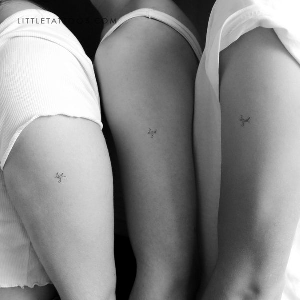 Matching 3 Siblings Temporary Tattoo - Set of 3+3+3