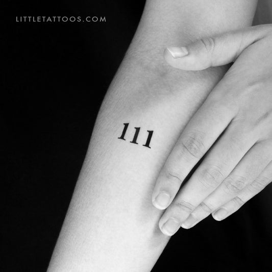 111 Angel Number Temporary Tattoo - Set of 3