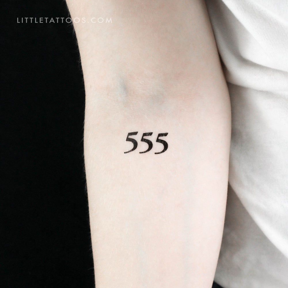 555 Angel Number Temporary Tattoo - Set of 3