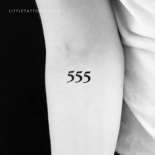 555 Angel Number Temporary Tattoo - Set of 3
