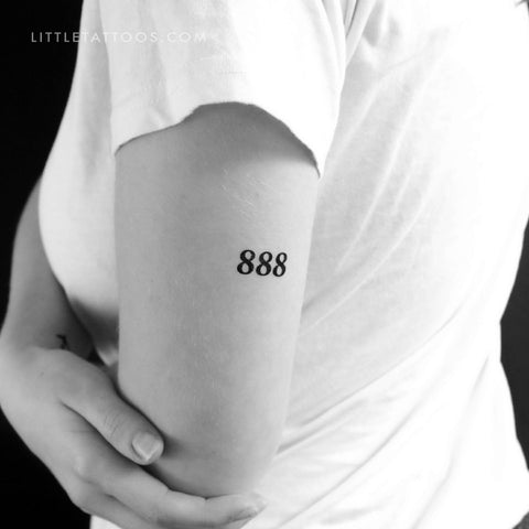 888 Angel Number Temporary Tattoo - Set of 3