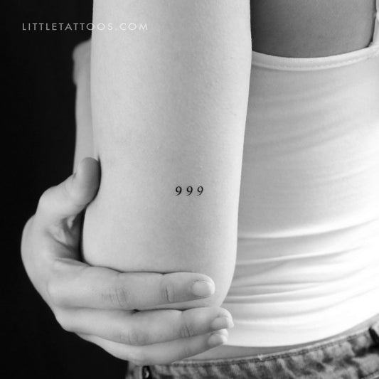 Little 999 Angel Number Temporary Tattoo - Set of 3