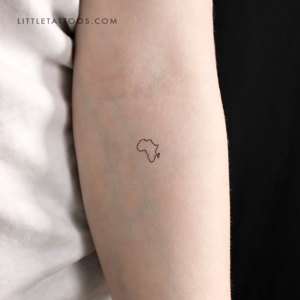 Little Africa Map Temporary Tattoo - Set of 3