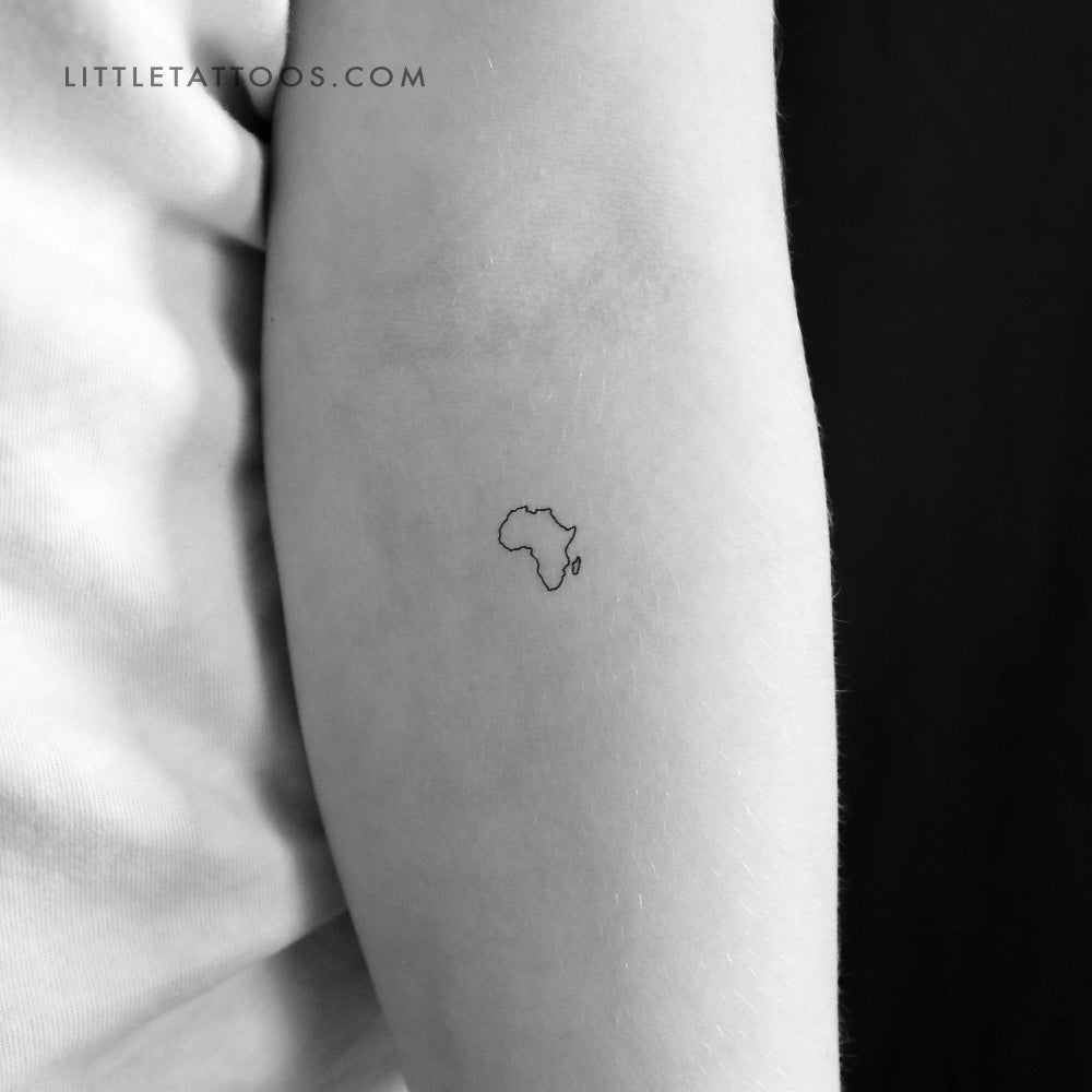 Little Africa Map Temporary Tattoo - Set of 3