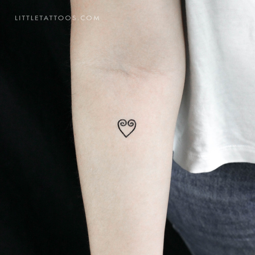 Tatuaje temporal de corazón de Sankofa - Juego de 3