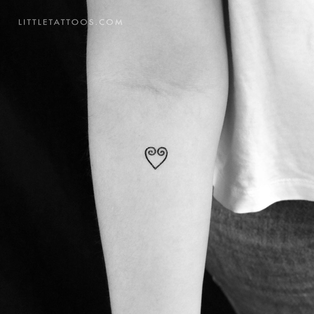 Tatuaje temporal de corazón de Sankofa - Juego de 3