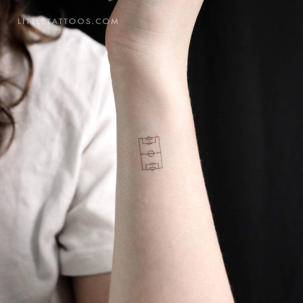 Football Pitch Temporary Tattoo - Set of 3