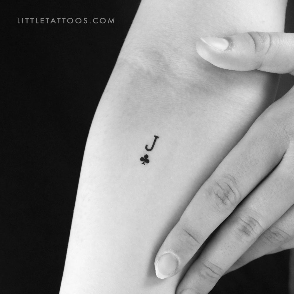 Small Jack Of Clubs Temporary Tattoo - Set of 3