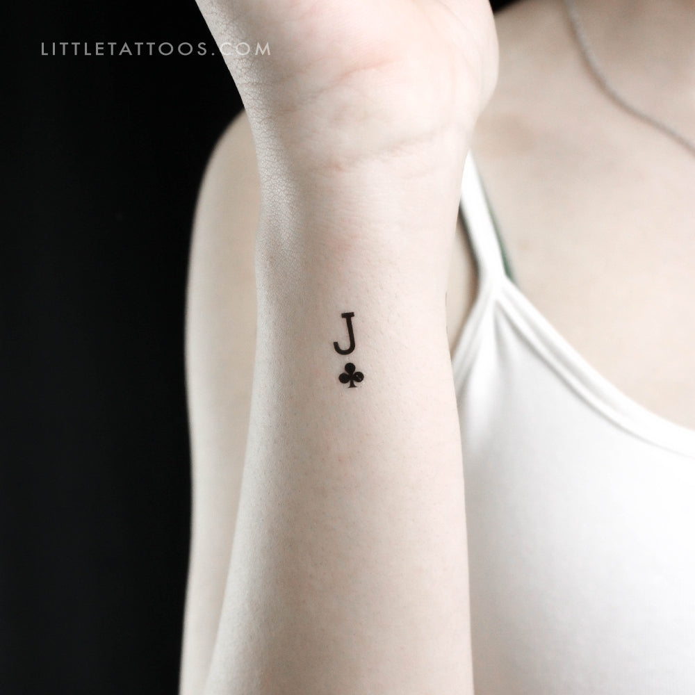 Small Jack Of Clubs Temporary Tattoo - Set of 3
