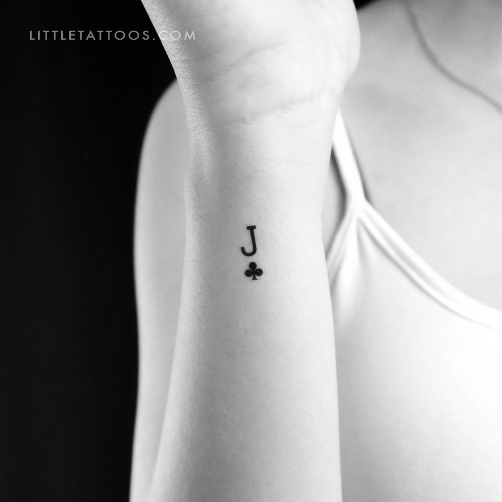 Small Jack Of Clubs Temporary Tattoo - Set of 3