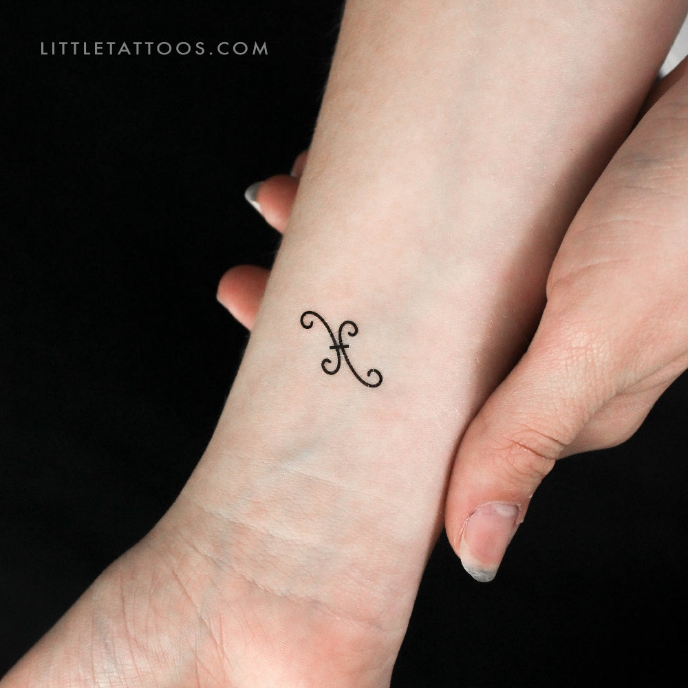 Tatuaje temporal del símbolo de Piscis de Rihanna (juego de 3)