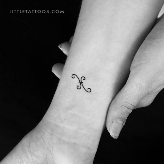 Rihanna Pisces Symbol Temporary Tattoo - Set of 3