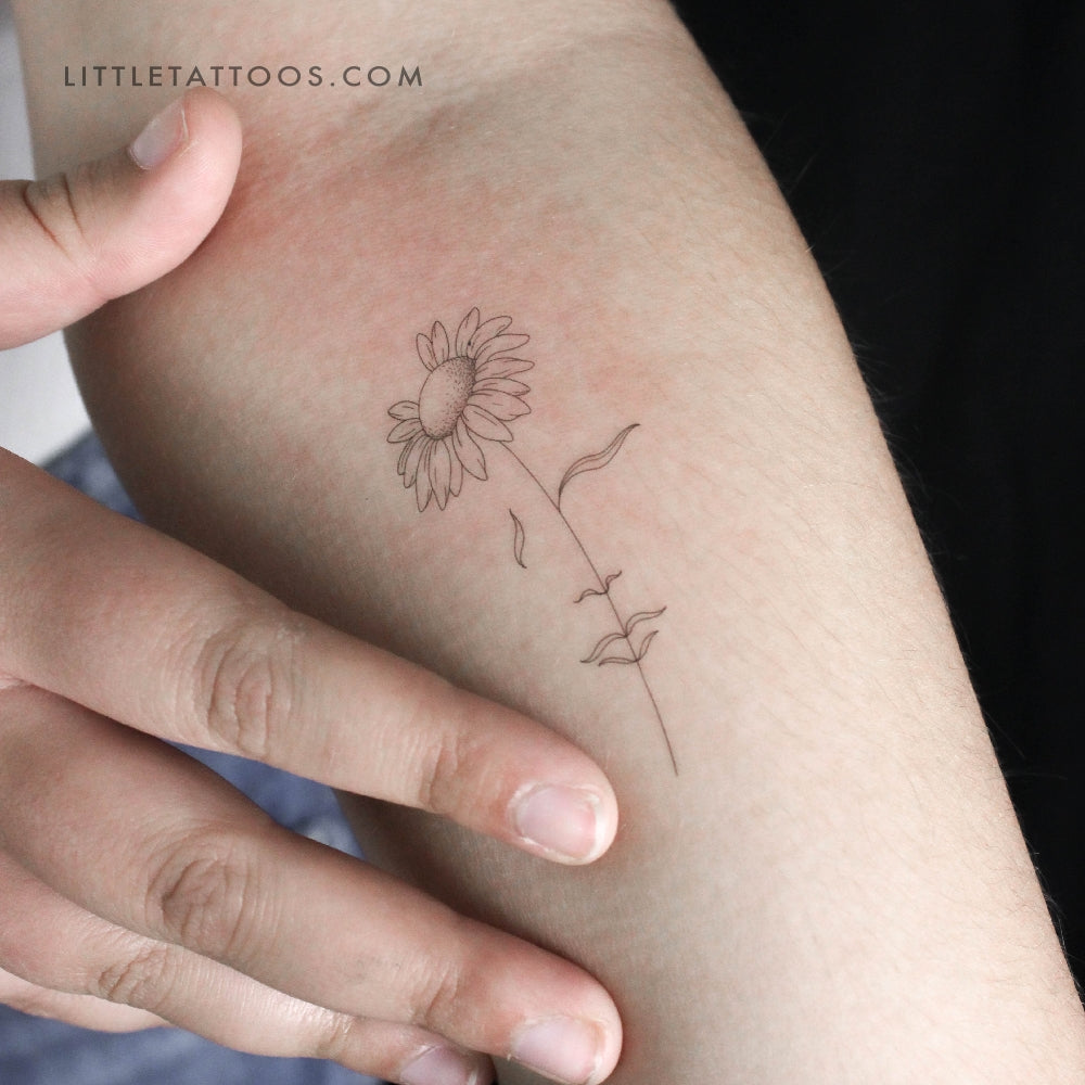 Tatuaje temporal "Una margarita soñadora" de Jakenowicz - Juego de 3