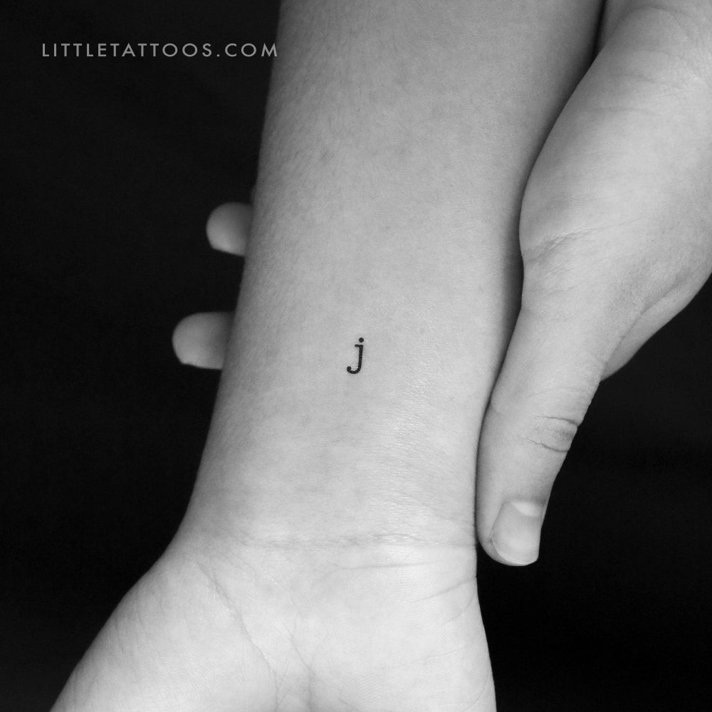 J Lowercase Typewriter Letter Temporary Tattoo - Set of 3