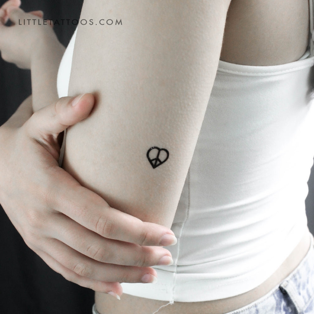 Love and Peace Symbol Temporary Tattoo (Set of 3)