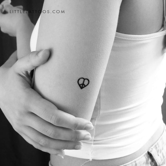 Tatuaje temporal del símbolo de amor y paz (juego de 3)