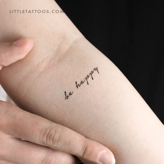 Be Happy Temporary Tattoo - Set of 3