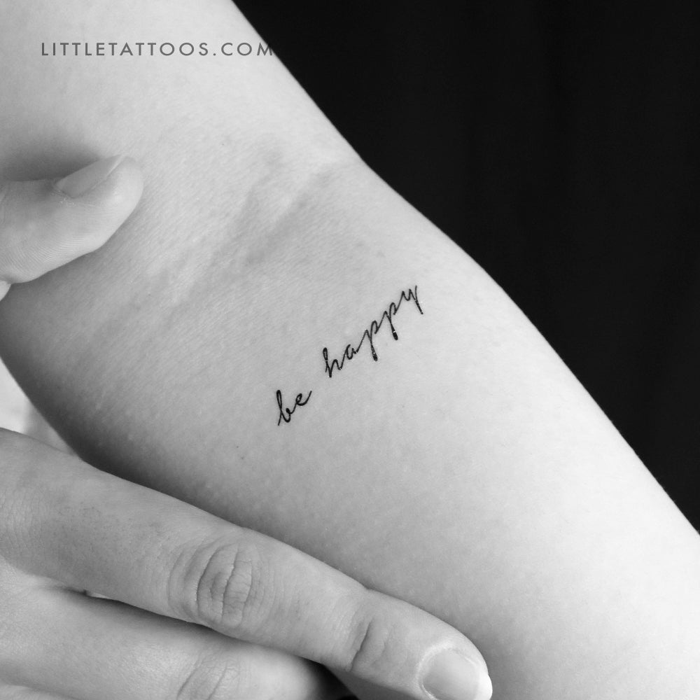 Be Happy Temporary Tattoo - Set of 3
