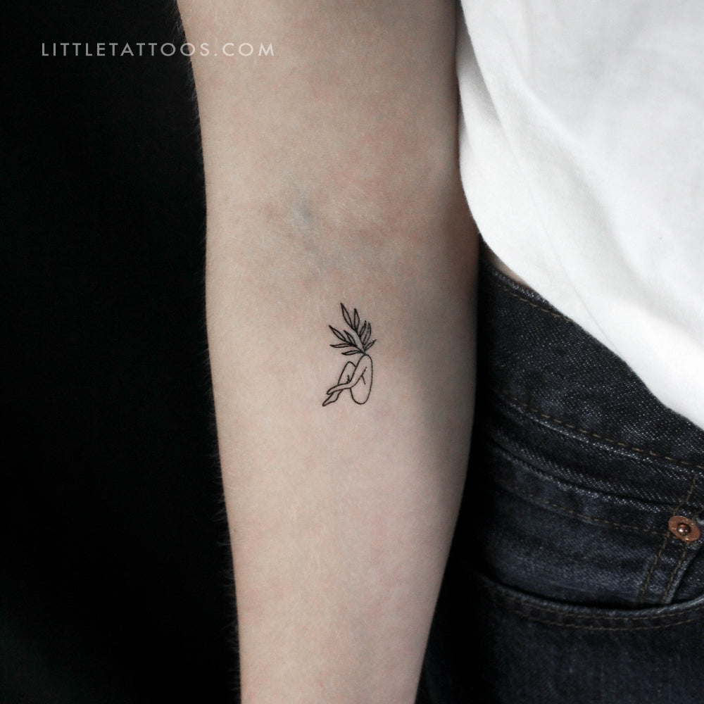 Leaf Head Woman Temporary Tattoo by Tukoi - Set of 3