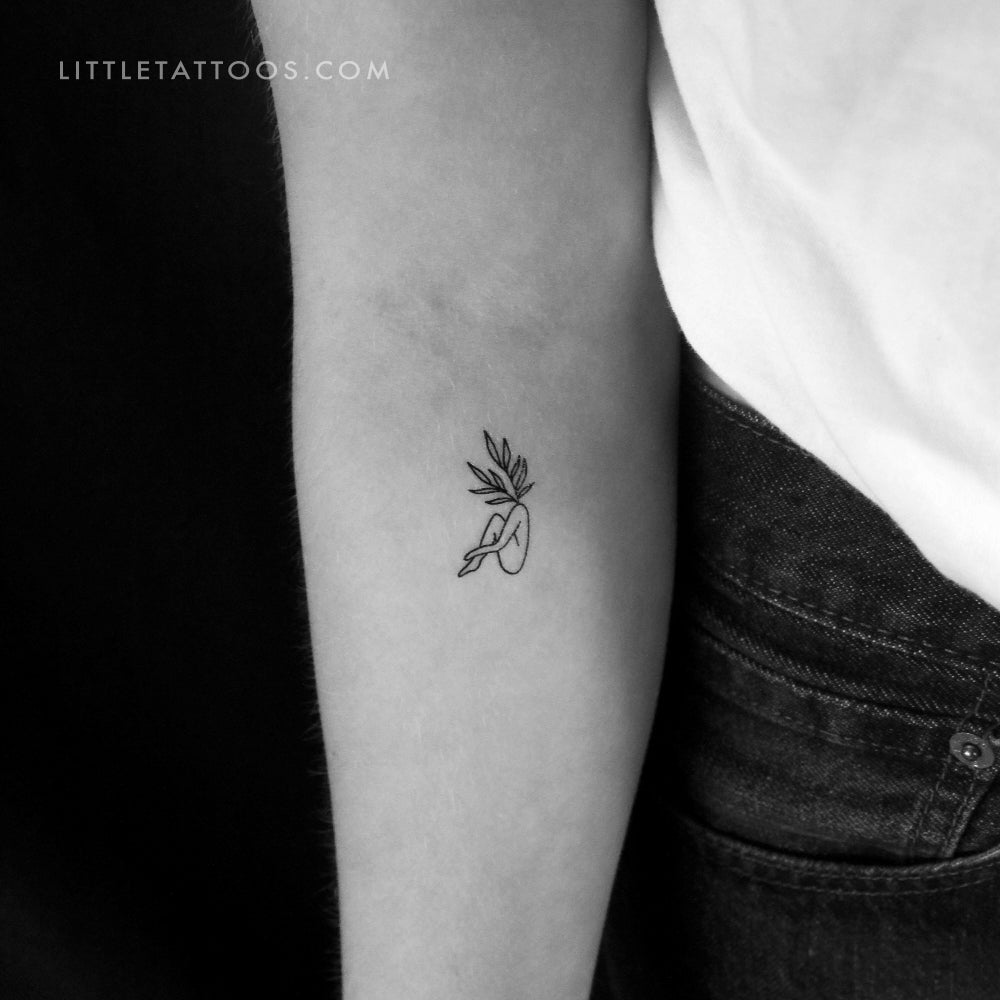 Leaf Head Woman Temporary Tattoo by Tukoi - Set of 3