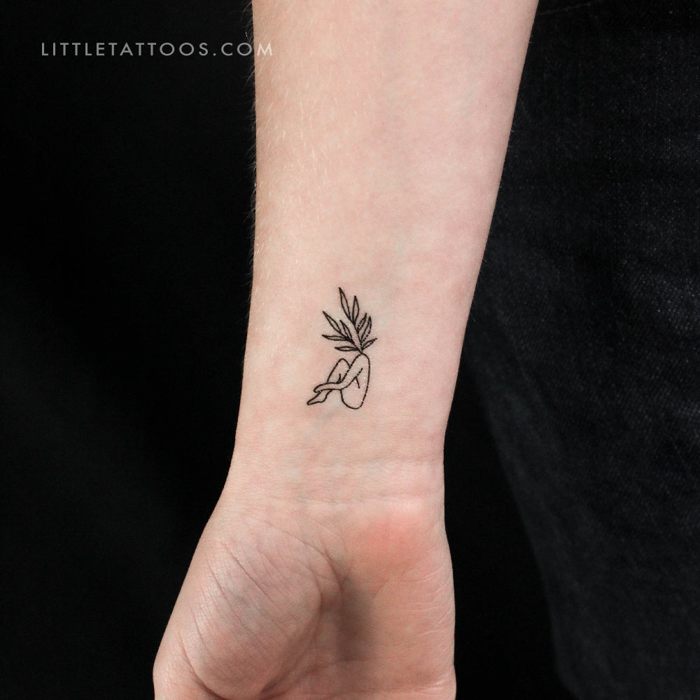 Leaf Head Woman Temporary Tattoo by Tukoi - Set of 3