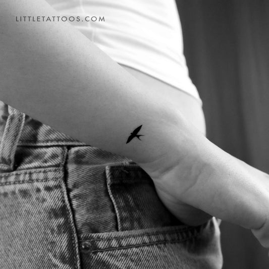 Small Flying Swallow Temporary Tattoo - Set of 3