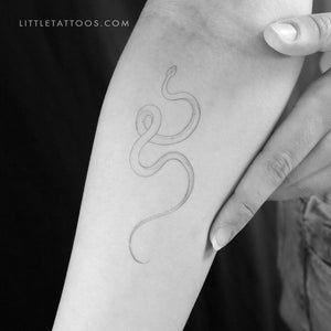 Fine Line Snake Temporary Tattoo by Harmlessberry - Set of 3