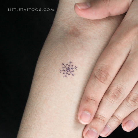 Blue Snowflake Temporary Tattoo - Set of 3