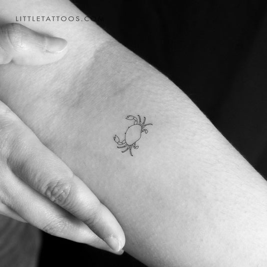 Fine Line Crab Temporary Tattoo (Set of 3)