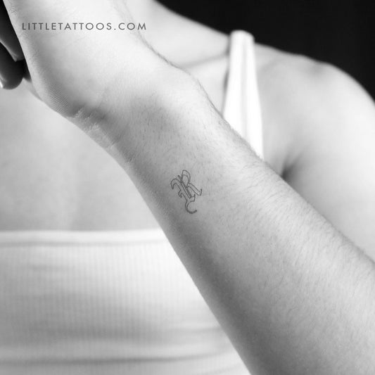 Tatuaje temporal con la letra R en inglés antiguo (juego de 3)