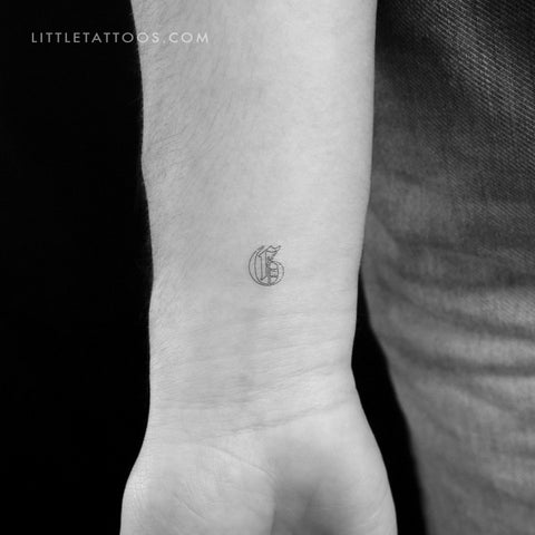 Old English G Letter Outline Temporary Tattoo - Set of 3