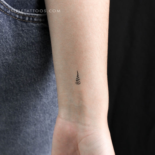 Unalome Khmer Temporary Tattoo - Set of 3