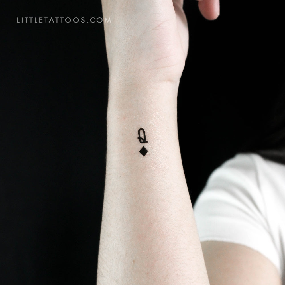 Tatuaje temporal pequeño de la Reina de Diamantes Negra (juego de 3)