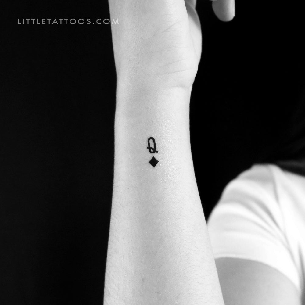 Tatuaje temporal pequeño de la Reina de Diamantes Negra (juego de 3)