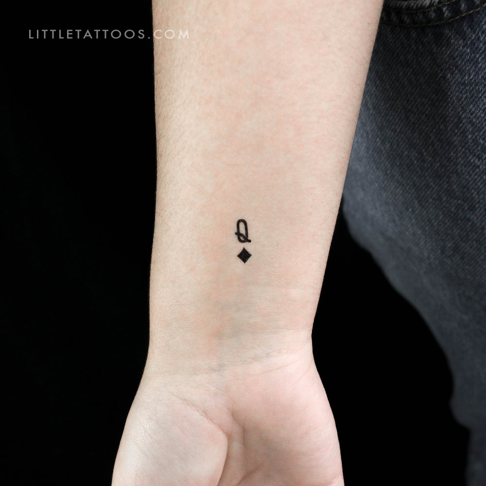 Tatuaje temporal pequeño de la Reina de Diamantes Negra (juego de 3)