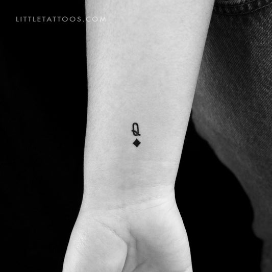 Tatuaje temporal pequeño de la Reina de Diamantes Negra (juego de 3)