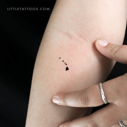 Hawaii Map Temporary Tattoo - Set of 3