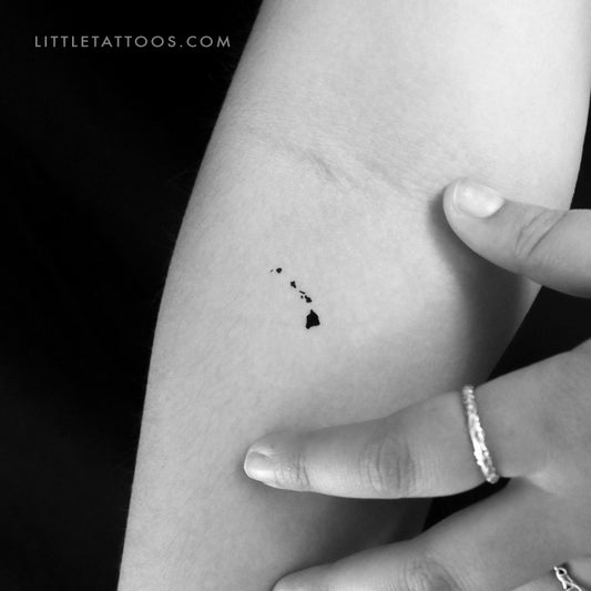 Hawaii Map Temporary Tattoo - Set of 3